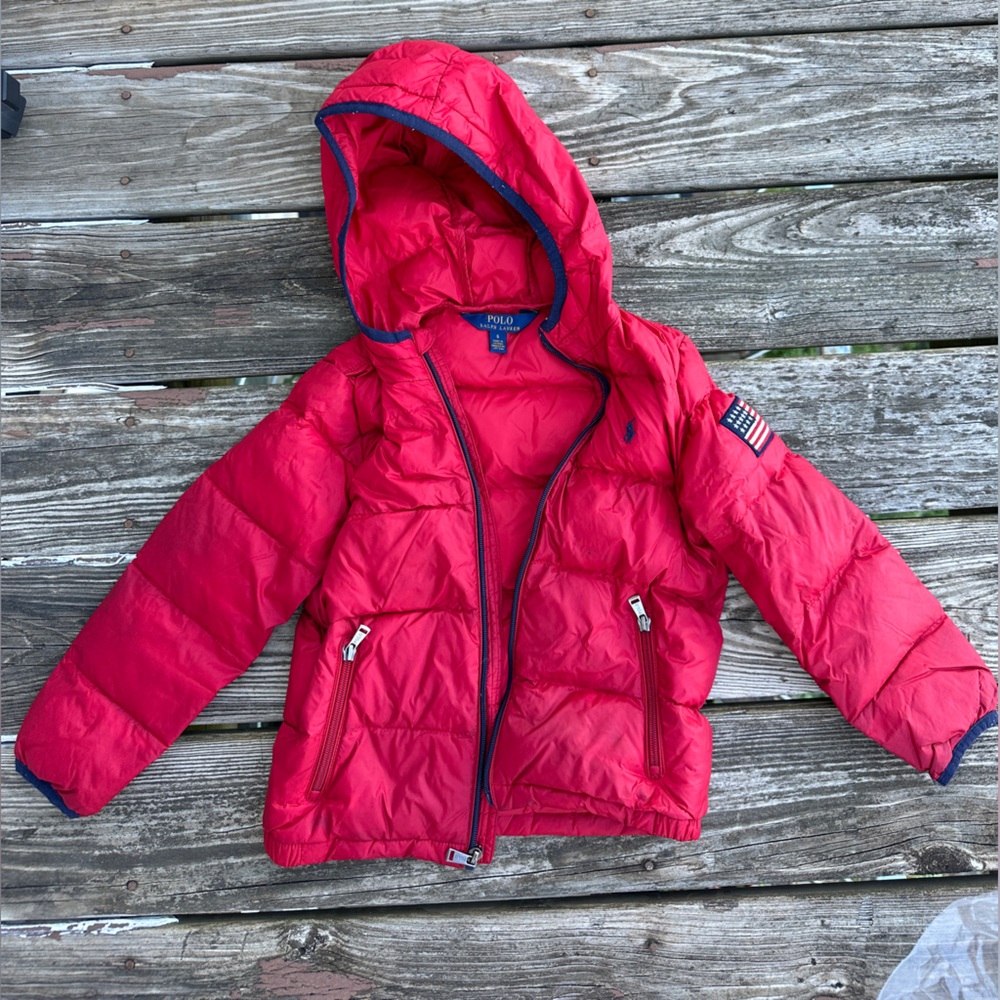 Ralph lauren kids Cherry Red Hooded Jacket 6 yo